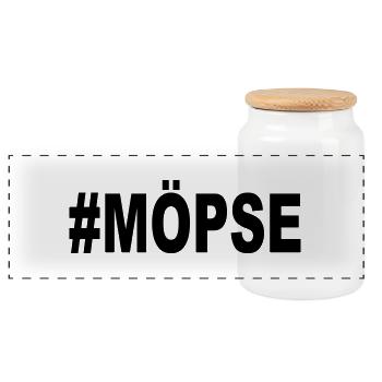 #MÖPSE - Panorama Keksdose mit Holzdeckel - Weiß - Vorne