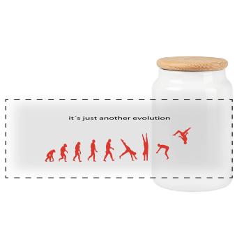 Evolution - Panorama Keksdose mit Holzdeckel - Weiß - Vorne