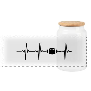 Mon cœur bat pour le football ! - Boîte à biscuits avec couvercle en bois - blanc - Devant