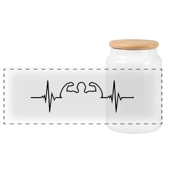 Pulse - Bodybuilder - Boîte à biscuits avec couvercle en bois - blanc - Devant