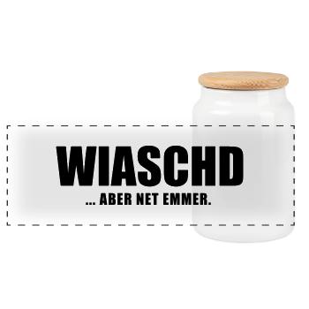 Wiaschd - Panorama Keksdose mit Holzdeckel - Weiß - Vorne