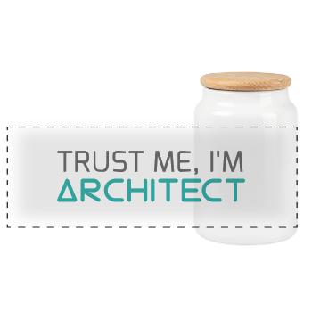 Architekt / Architektur: Trust Me, I´m Architect - Panorama Keksdose mit Holzdeckel - Weiß - Vorne