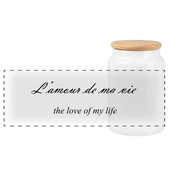 The love of my life - Panoramic Cookie Jar with Wooden Lid - white - Front