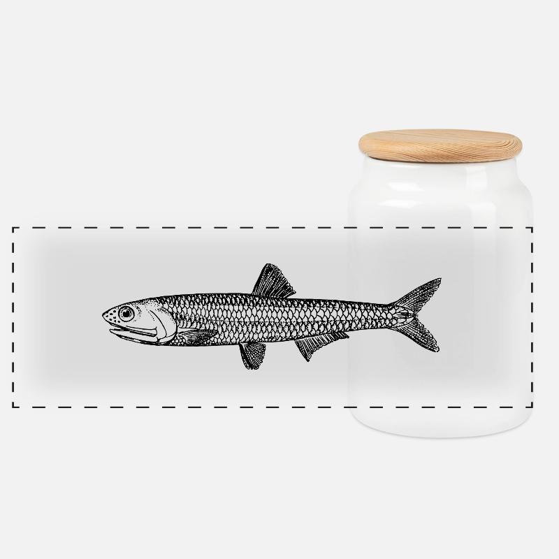 fish425 - Panorama Keksdose mit Holzdeckel - Weiß