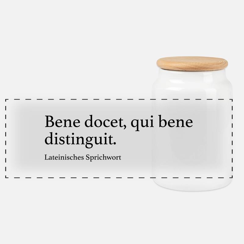 Bene docet, qui bene distinguit. - Panorama Keksdose mit Holzdeckel - Weiß