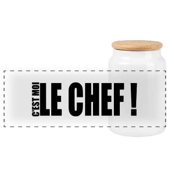 c'est moi le chef ! - Panorama Keksdose mit Holzdeckel - Weiß - Vorne