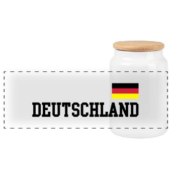 Drapeau de l’Allemagne - Allemagne Allemagne - Boîte à biscuits avec couvercle en bois - blanc - Devant