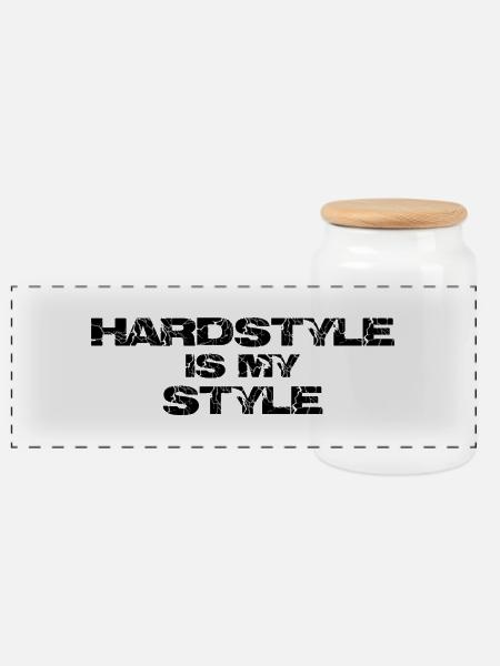 hardstyle is my style - Panorama Keksdose mit Holzdeckel - Weiß