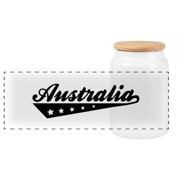 australia__rp1 - Boîte à biscuits avec couvercle en bois - blanc - Devant