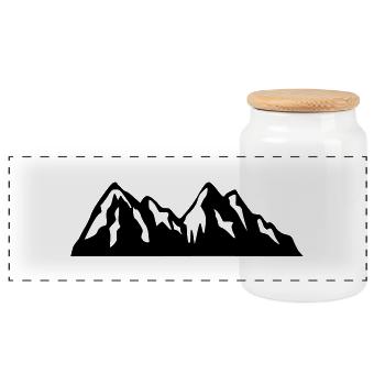 Berge - Panorama Keksdose mit Holzdeckel - Weiß - Vorne