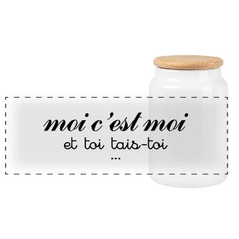 Moi C'est Moi - Boîte à biscuits avec couvercle en bois - blanc - Devant