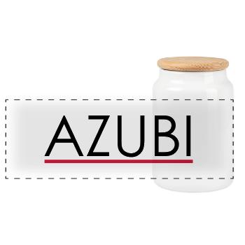 azubi - Panoramic Cookie Jar with Wooden Lid - white - Front