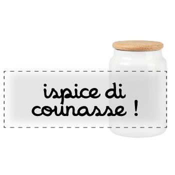 ispice di counasse ! - Boîte à biscuits avec couvercle en bois - blanc - Devant