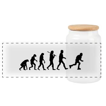 Evolution roller skates - Panoramic Cookie Jar with Wooden Lid - white - Front