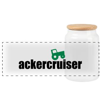 Ackercruiser - Panorama Keksdose mit Holzdeckel - Weiß - Vorne