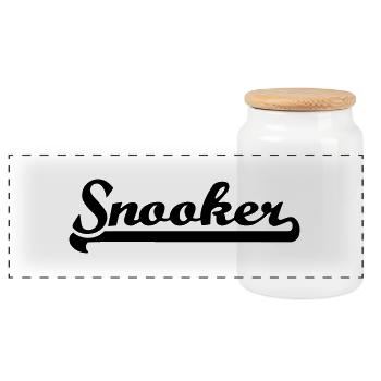 Snooker - Panoramic Cookie Jar with Wooden Lid - white - Front