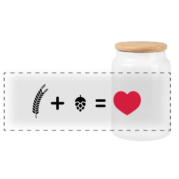 Blé et le houblon droit aime 2C. - Boîte à biscuits avec couvercle en bois - blanc - Devant