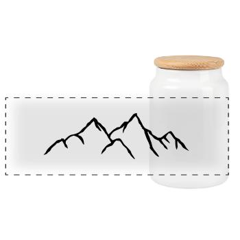 Beautiful mountain landscape - Panoramic Cookie Jar with Wooden Lid - white - Front