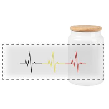 Electro Belge - Boîte à biscuits avec couvercle en bois - blanc - Devant