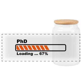 PhD loading bar - Panoramic Cookie Jar with Wooden Lid - white - Front