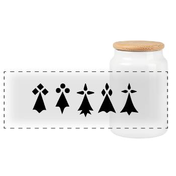 Les hermines de Bretagne 2 - Boîte à biscuits avec couvercle en bois - blanc - Devant