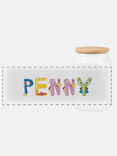 Penny - Panorama Keksdose mit Holzdeckel - Weiß