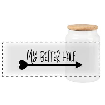 my_better_half__right - Panorama Keksdose mit Holzdeckel - Weiß - Vorne