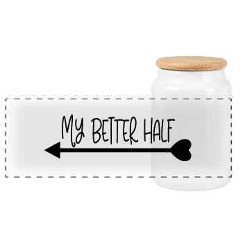 my_better_half_left - Panorama Keksdose mit Holzdeckel - Weiß - Vorne