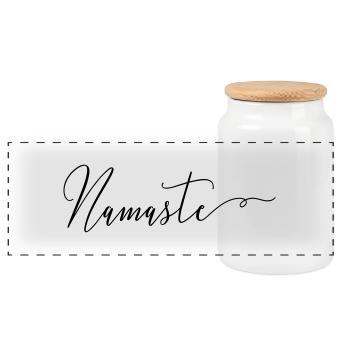 (namaste) - Panorama Keksdose mit Holzdeckel - Weiß - Vorne