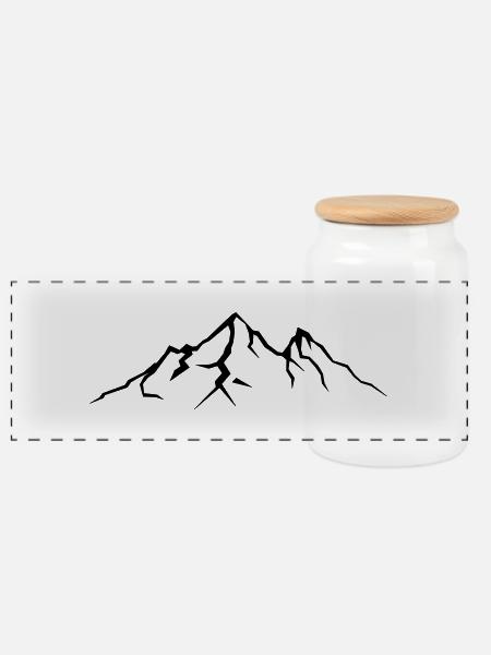 berge - Panorama Keksdose mit Holzdeckel - Weiß