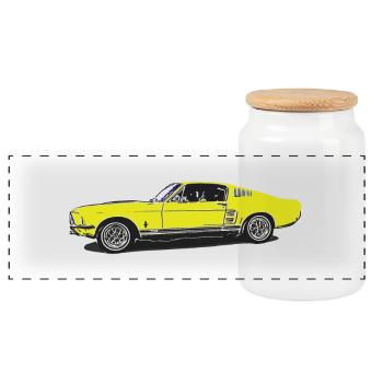 Voiture - Boîte à biscuits avec couvercle en bois - blanc - Devant