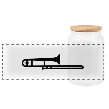 trombone. - Panorama Keksdose mit Holzdeckel - Weiß - Vorne