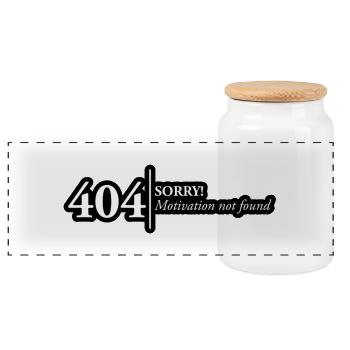 404 Motivation Nicht gefunden Design - Panorama Keksdose mit Holzdeckel - Weiß - Vorne