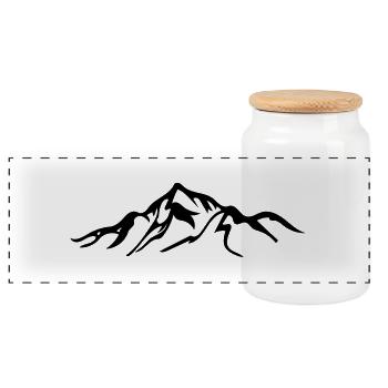 mountain - Panoramic Cookie Jar with Wooden Lid - white - Front