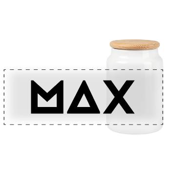 Prénom Max - Boîte à biscuits avec couvercle en bois - blanc - Devant
