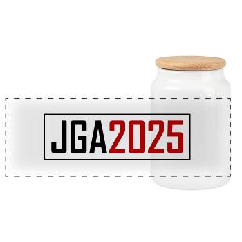 Jga 2025 Junggesellen Party - Panorama Keksdose mit Holzdeckel - Weiß - Vorne