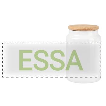 Essa - Boîte à biscuits avec couvercle en bois - blanc - Devant