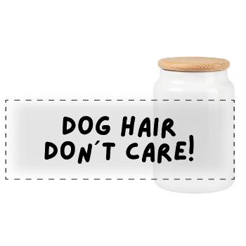 Anyway, it's just dog hair - Panoramic Cookie Jar with Wooden Lid - white - Front