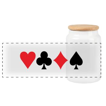 Poker Signs - Panorama Keksdose mit Holzdeckel - Weiß - Vorne