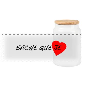 sache_que_je - Boîte à biscuits avec couvercle en bois - blanc - Devant