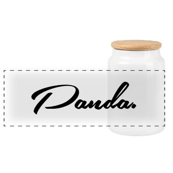panda. - Panorama Keksdose mit Holzdeckel - Weiß - Vorne
