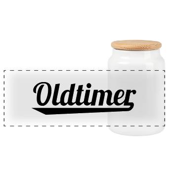 oldtimer - Panorama Keksdose mit Holzdeckel - Weiß - Vorne