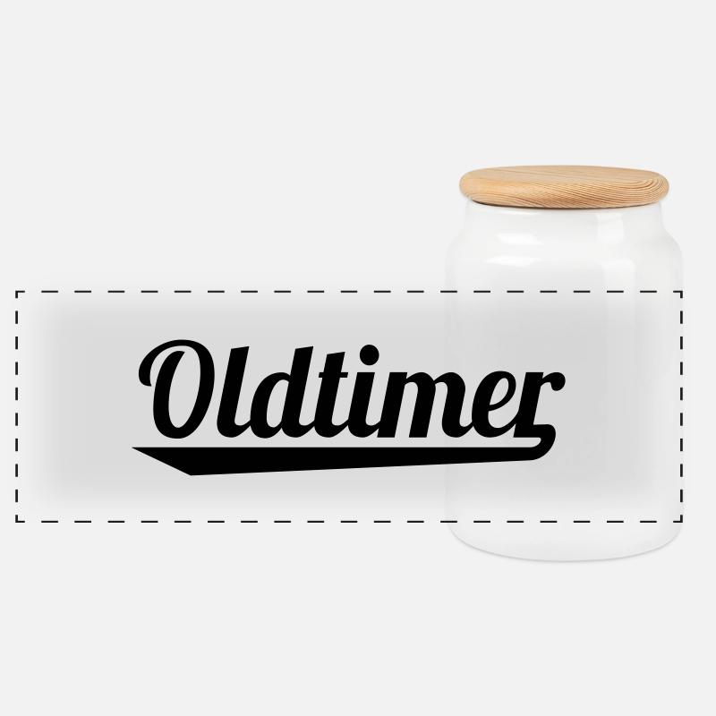oldtimer - Panorama Keksdose mit Holzdeckel - Weiß