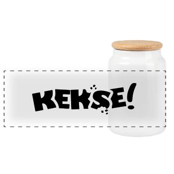 Kekse!2 - Panorama Keksdose mit Holzdeckel - Weiß - Vorne