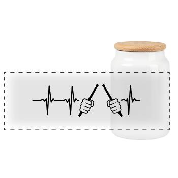 UN COEUR QUI BAT POUR FÛTS - Boîte à biscuits avec couvercle en bois - blanc - Devant