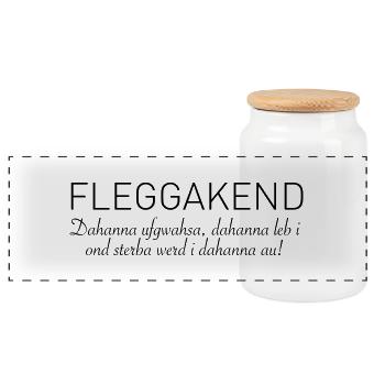 Fleggakend - Panorama Keksdose mit Holzdeckel - Weiß - Vorne