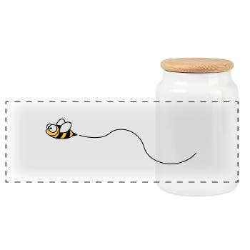 biene_3c - Boîte à biscuits avec couvercle en bois - blanc - Devant
