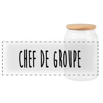 Chef de groupe - Boîte à biscuits avec couvercle en bois - blanc - Devant