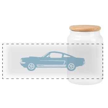 gt350 - Boîte à biscuits avec couvercle en bois - blanc - Devant