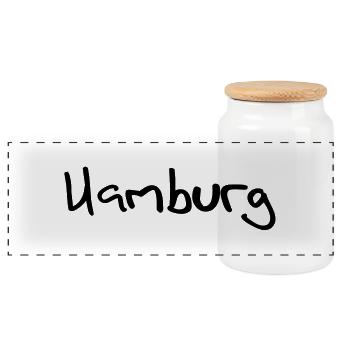 hamburg - Panorama Keksdose mit Holzdeckel - Weiß - Vorne